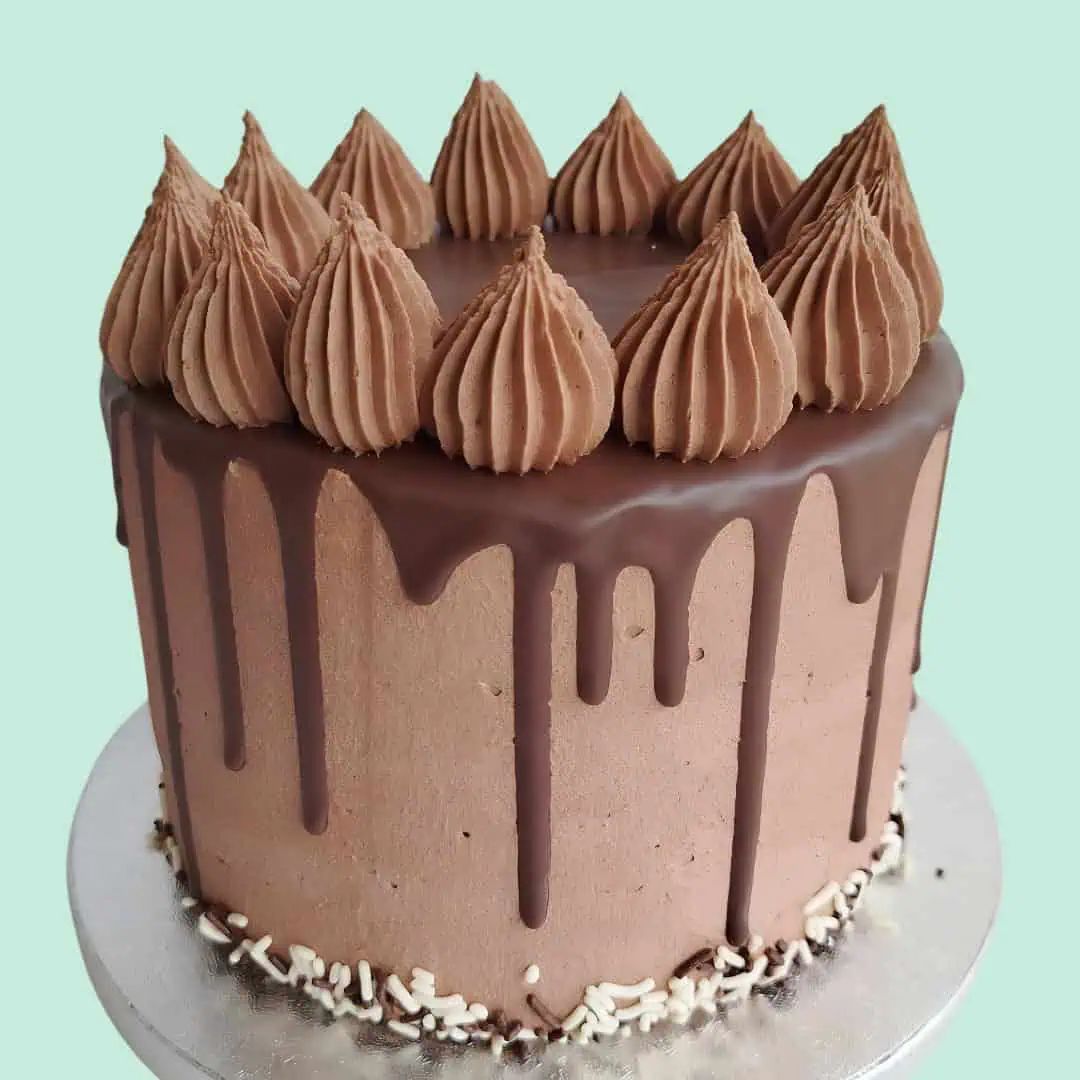 luxurious chocolate cake with chocolate drip