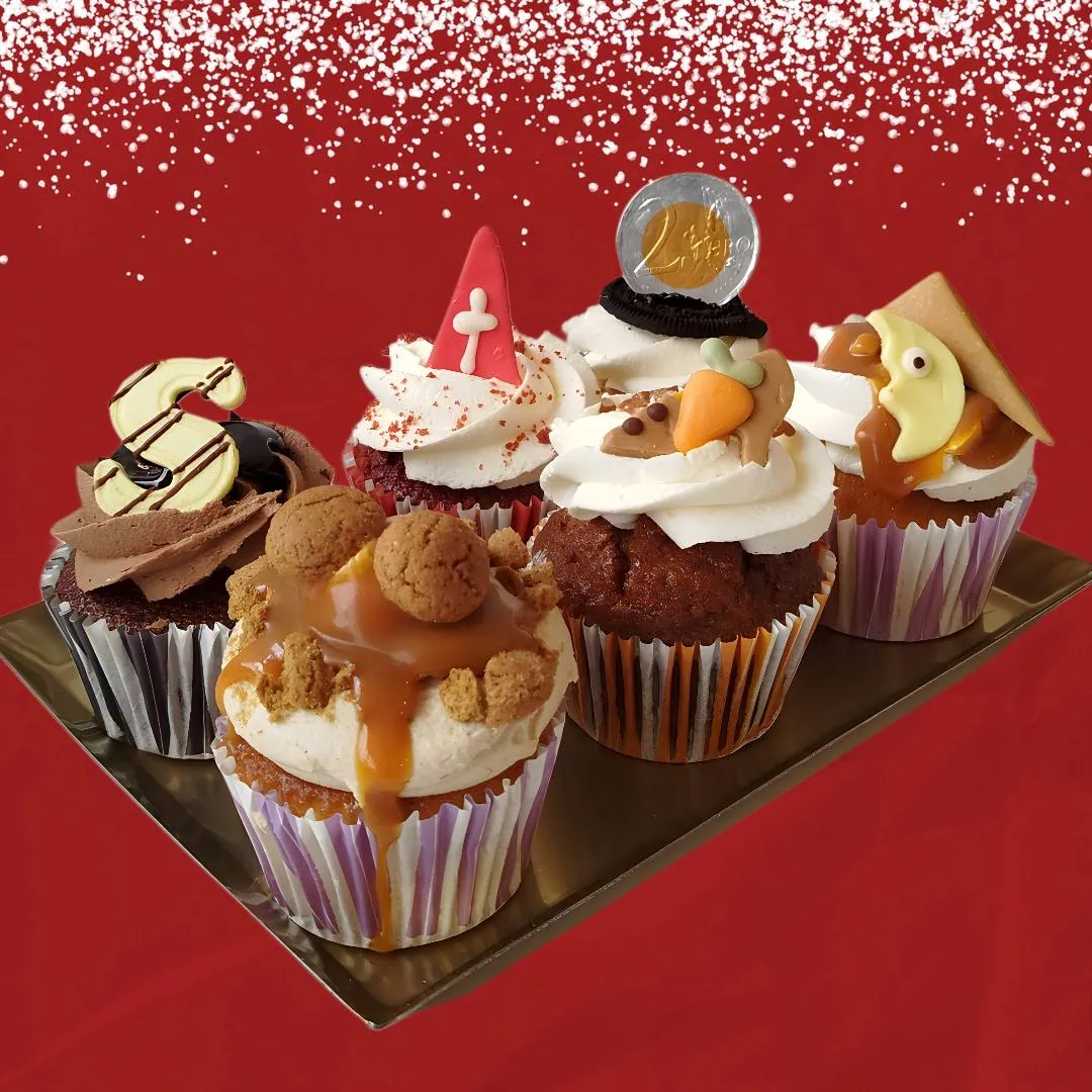 Sinterklaas Cupcakes Box - 6 Sinterklaas-themed cupcakes