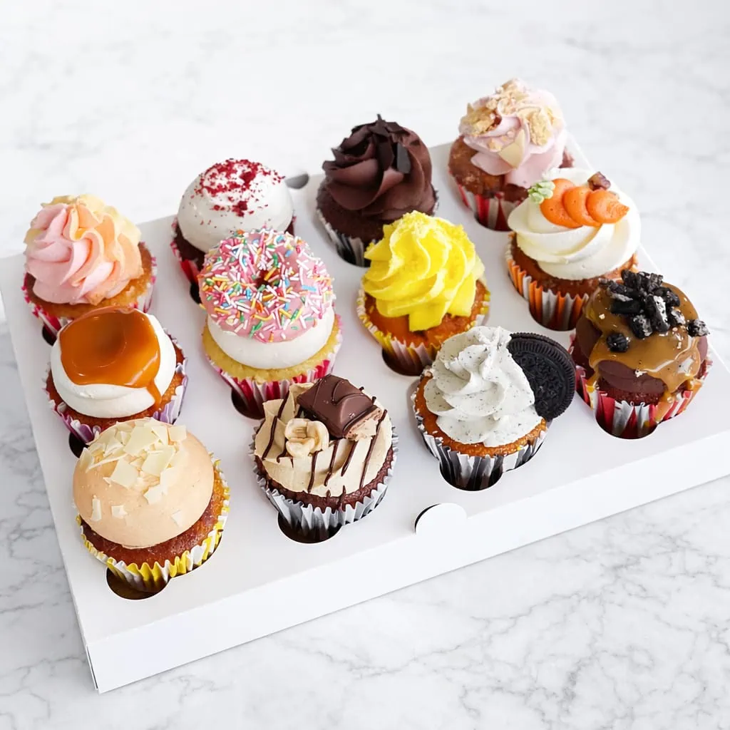 Ultimate Assorted Cupcake Box with 12 different flavors