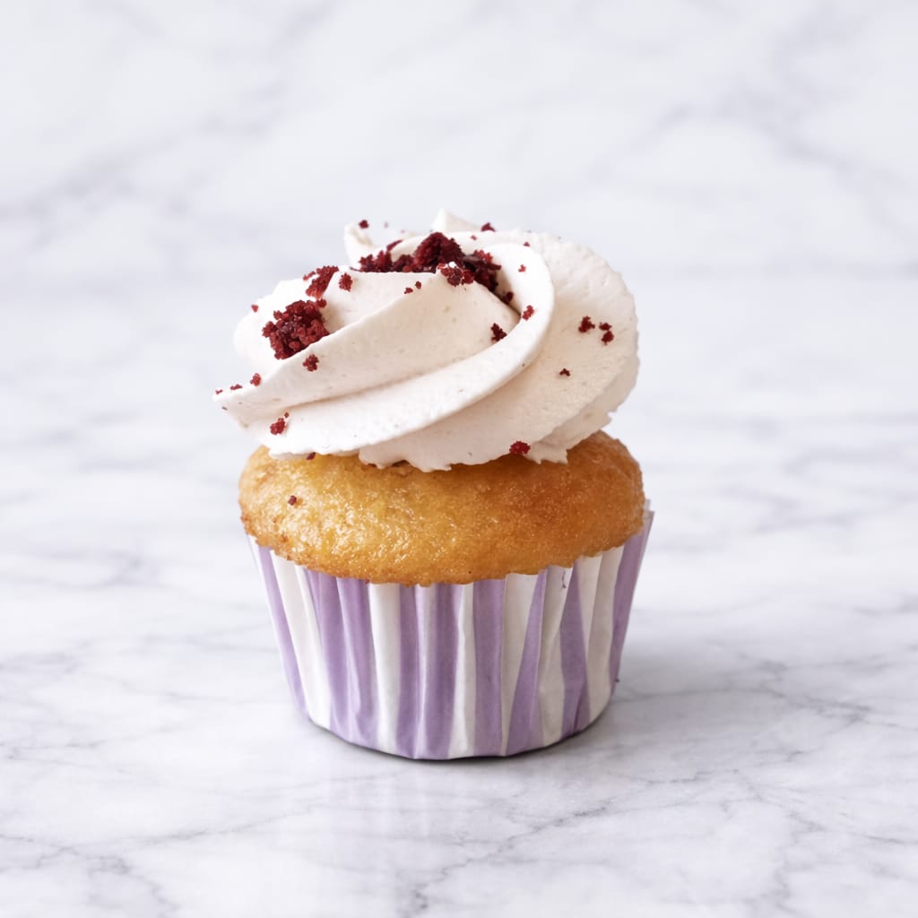 Vegan mini cherry cheesecake cupcake with cherry compote topping.