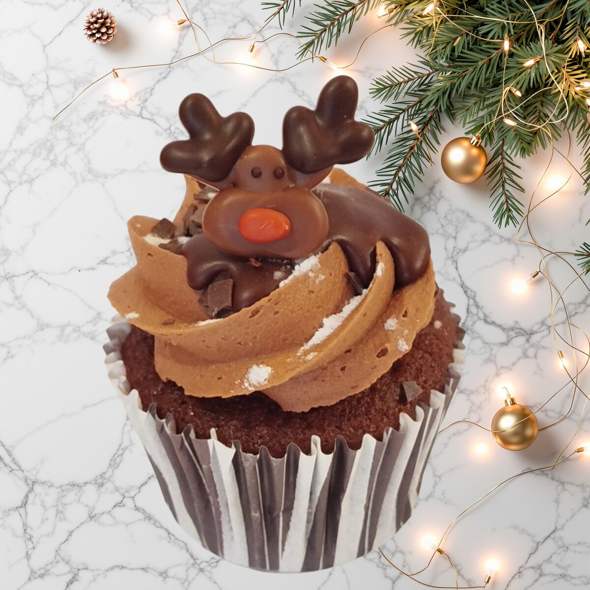 Rudolph chocolate cupcake