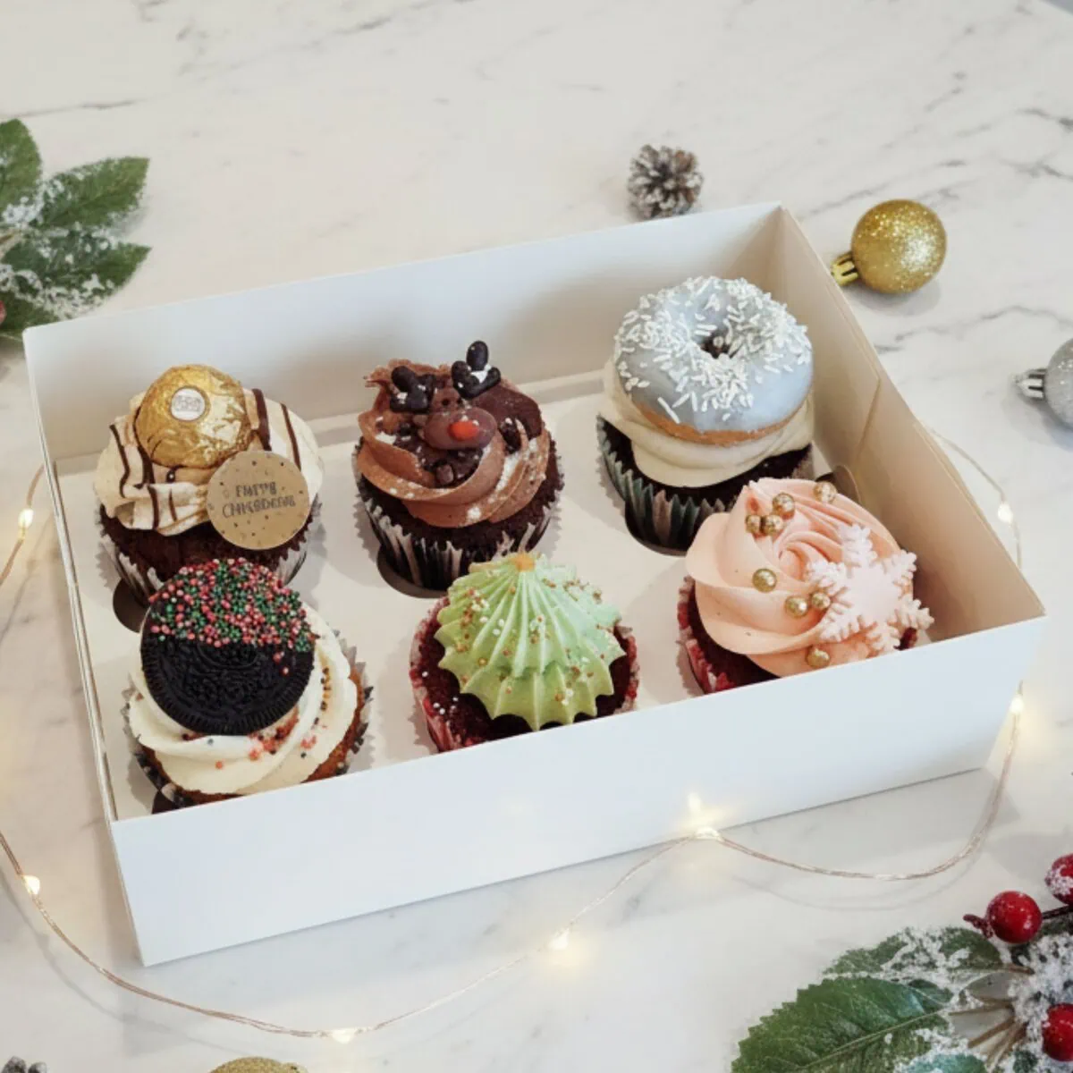 Box of 6 Christmas Cupcakes