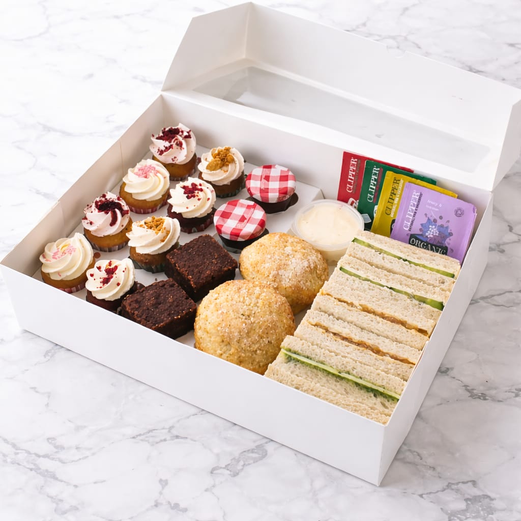 Elegant Vegan High Tea setup from Ten to Three Bakery