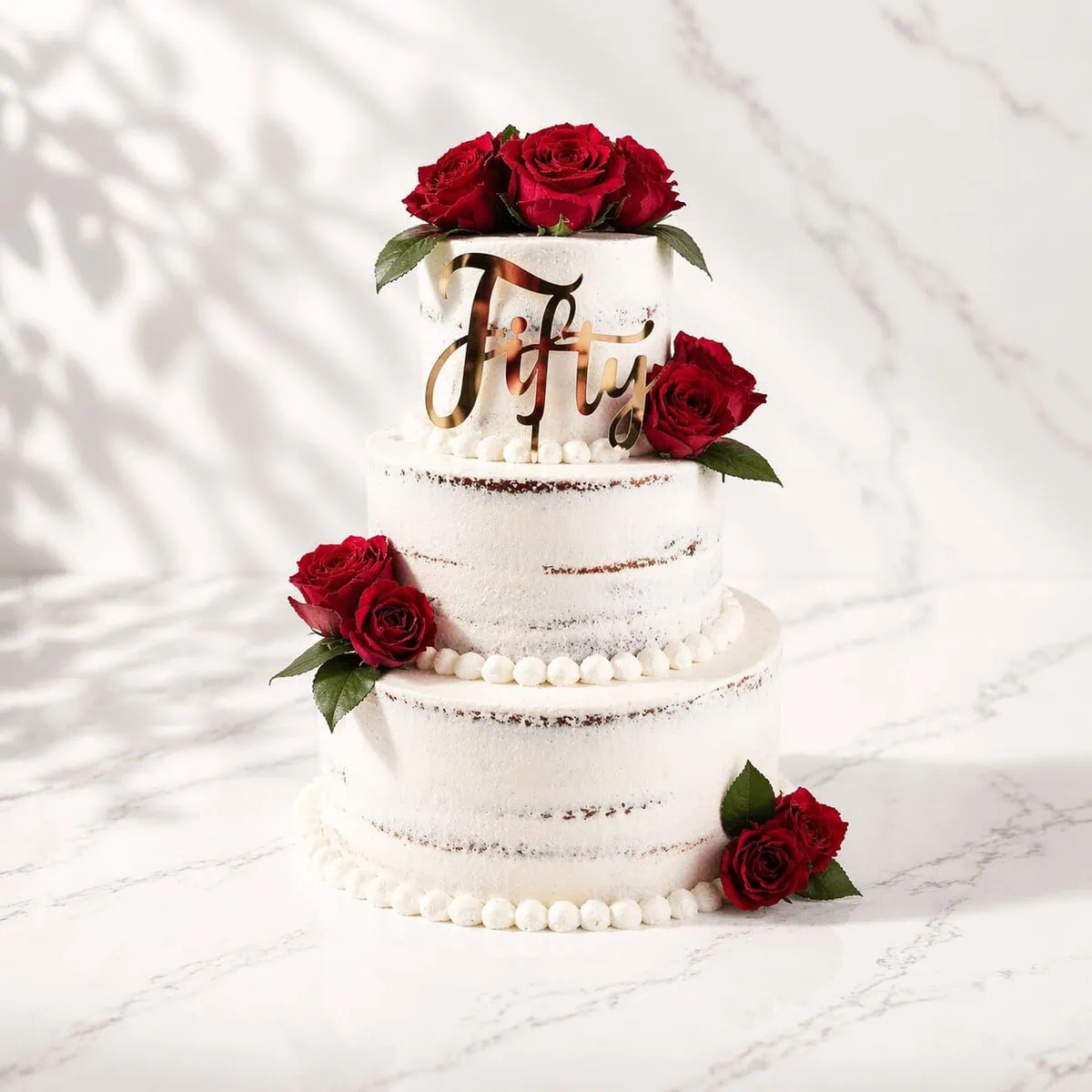 Tiered Semi Naked Wedding Cake