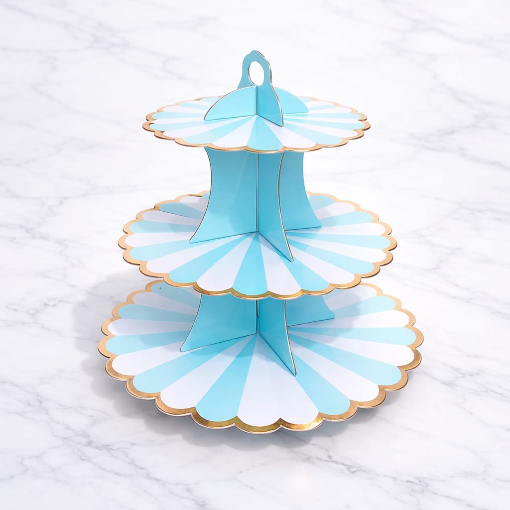 Blue cake stand for tea parties