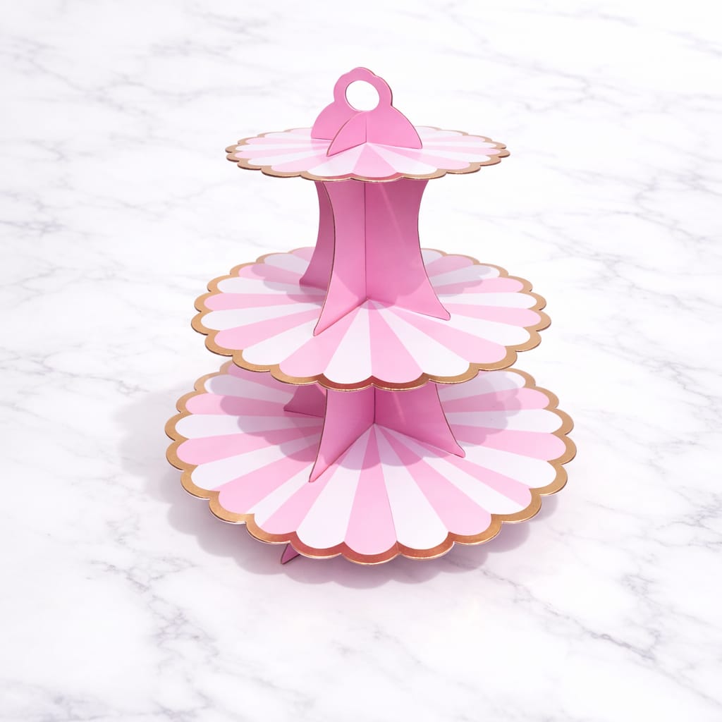 Pink cake stand