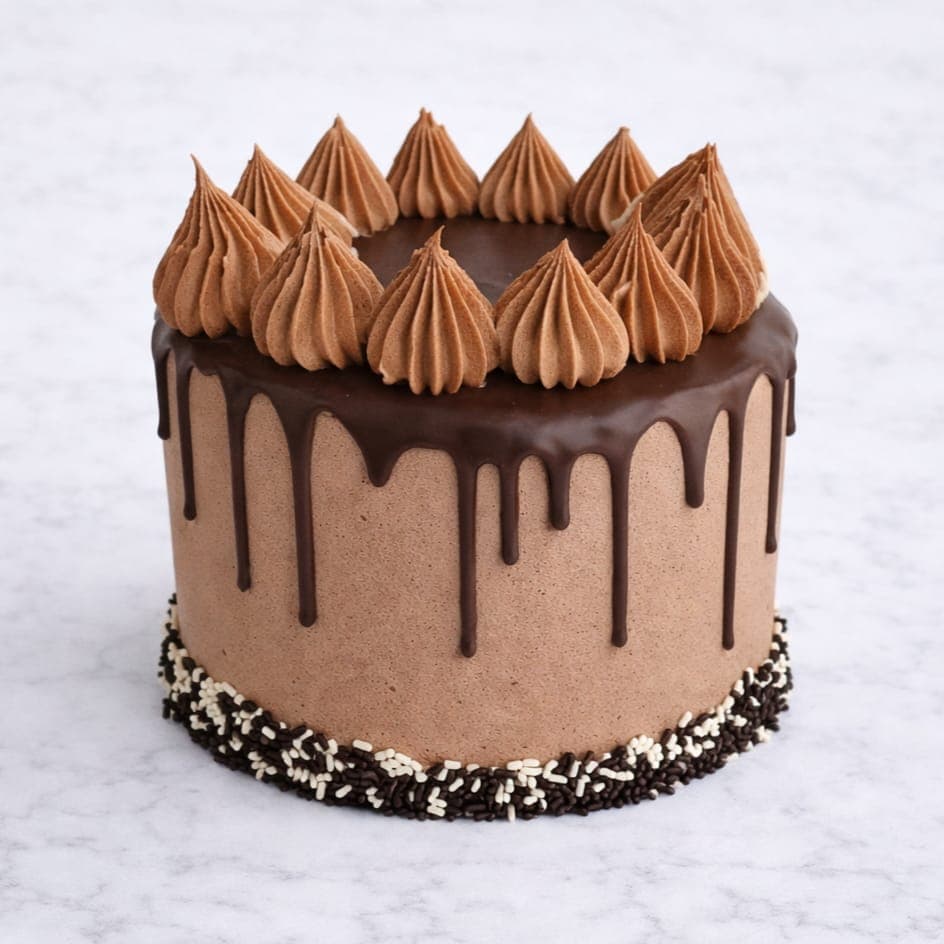 luxurious chocolate cake with chocolate drip