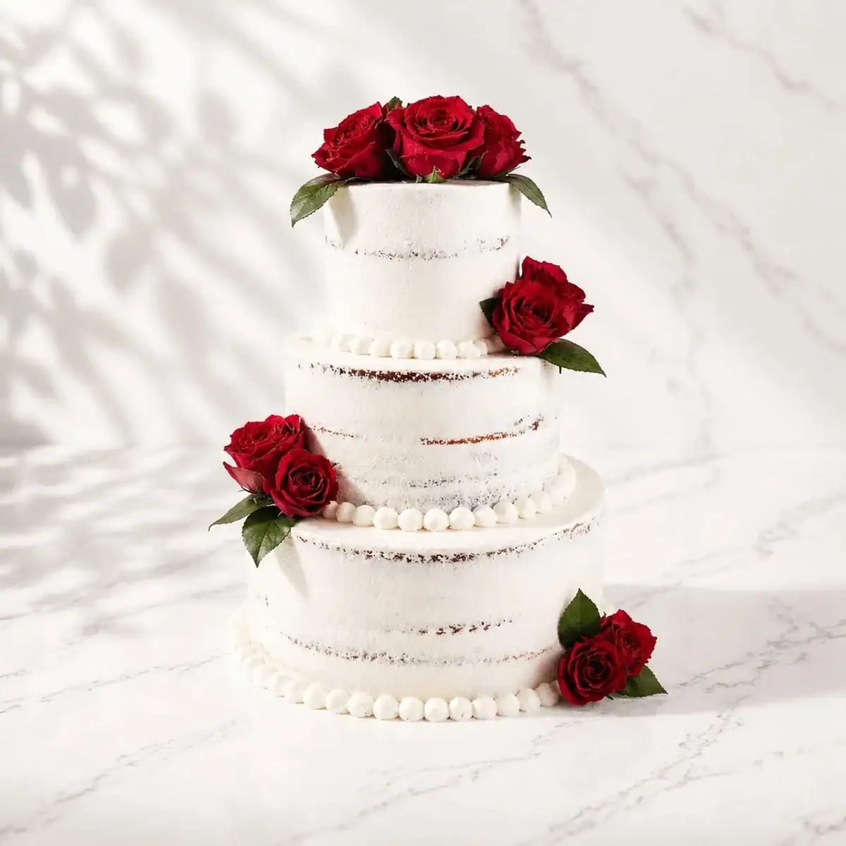 Semi naked wedding cake - Chic and stylish as a wedding cake decorated with fresh flowers.